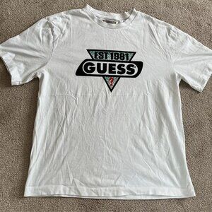 Guess T Shirt Mens Medium With Logo White Designed In California